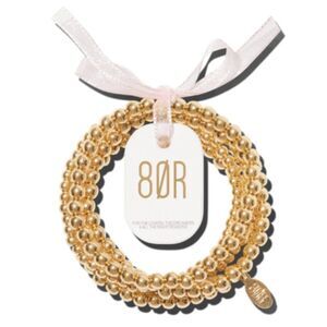 8 Other Reasons Set of 5 Beaded Bracelets Gold Tone